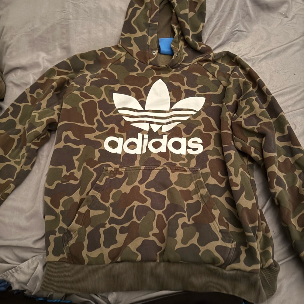 Adidas Camouflage Hoodie in Green and Brown